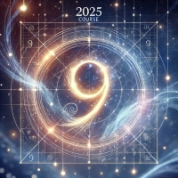 DALL·E 2024-12-02 17.13.18 - An artistic promotional image for a course titled '2025生命藍圖數字流年講座' focusing on the themes of personal growth, spiritual cleansing, and planning for th