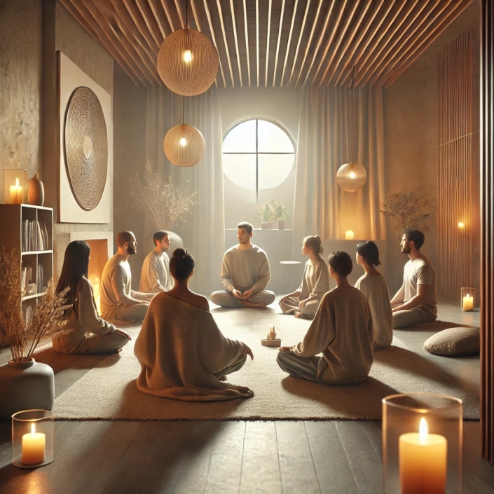 DALL·E 2024-12-03 11.51.36 - A realistic promotional image for a personal growth course focused on mindfulness and self-awareness. The setting is a quiet and modern space with par