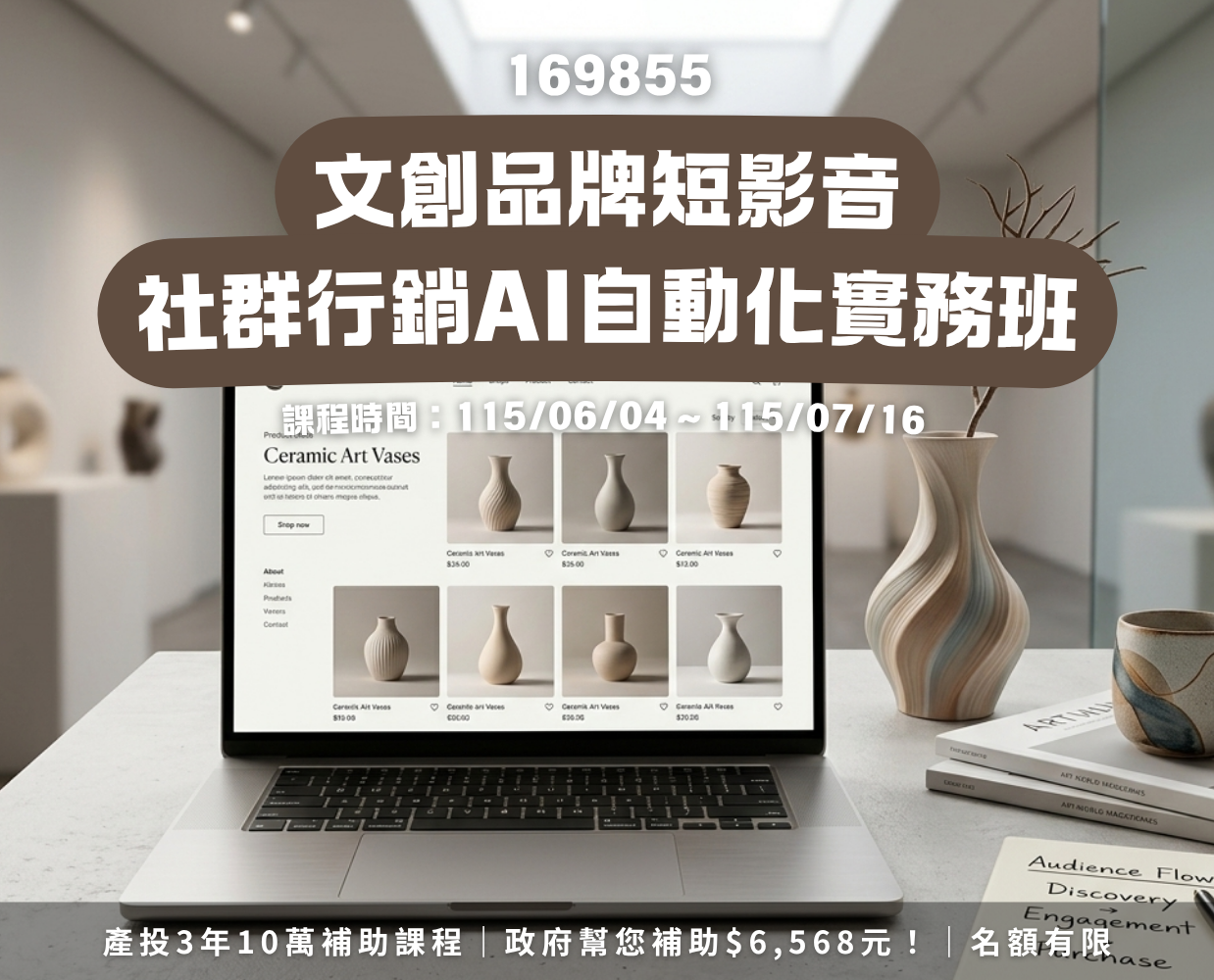 文創品牌短影音社群行銷 AI 自動化實務班課程視覺